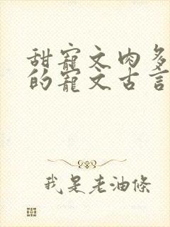 甜宠文肉多好看的宠文古言