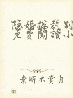 隐婚总裁别太坏免费阅读小说