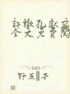 许辙孔献容小说全文免费阅读笔趣阁