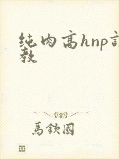 纯肉高hnp调教