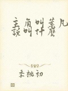 主角叫叶凡的小说叫什么