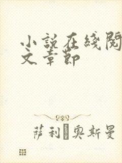 小说在线阅读全文章节