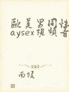 欧美男同性恋gaysex视频看看