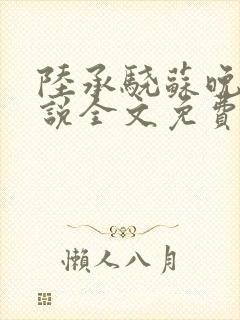 陆承骁苏晚星小说全文免费阅读最新