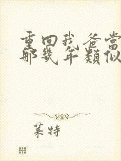 重回我爸当校草那几年类似