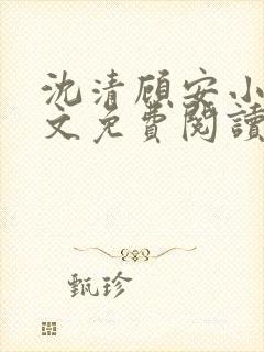沈清顾安小说全文免费阅读