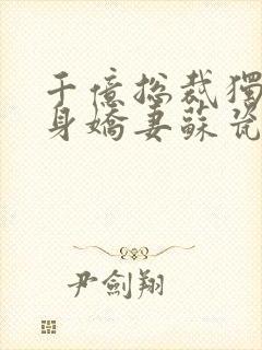 千亿总裁独宠替身娇妻苏瓷傅南城封面