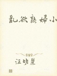 乱欲熟妇小说封面