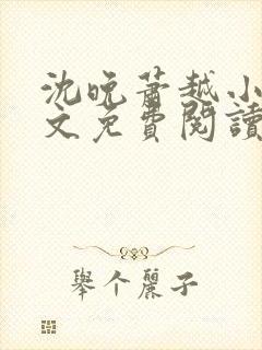 沈晚萧越小说全文免费阅读