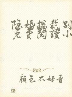 隐婚总裁别太坏免费阅读小说