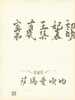 家有王妃初长成第几集表明心意封面