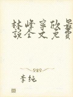 林峰宁欣最新小说全文免费阅读