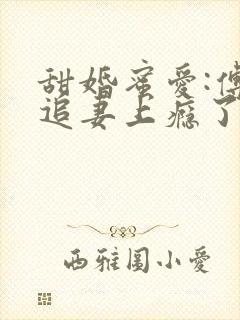 甜婚蜜爱:傅少追妻上瘾了全文免费阅读