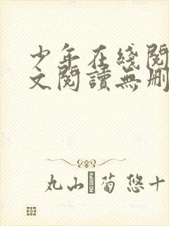 少年在线阅读全文阅读无删减