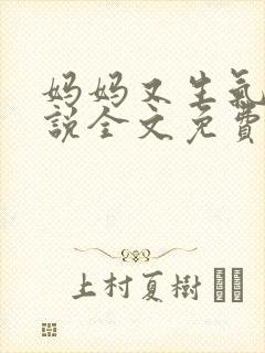 妈妈又生气了小说全文免费阅读封面