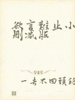 欲言难止小说无删减版