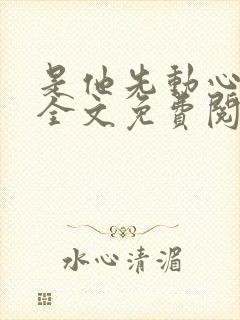 是他先动心小说全文免费阅读