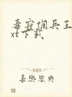 毒宠佣兵王妃txt下载