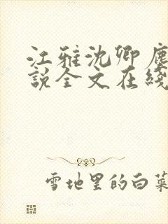 江雅沈卿尘的小说全文在线阅读无弹窗