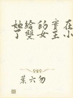 她给的实在太多了双女主小说