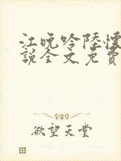 江晚吟陆怀璟小说全文免费阅读