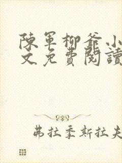 陈军柳爷小说全文免费阅读最新章节