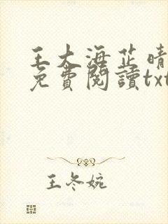 王大海芷晴正版免费阅读txt