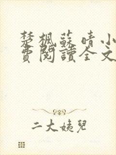 楚枫苏晴小说免费阅读全文封面