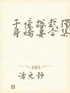 千亿总裁独宠替身娇妻合集