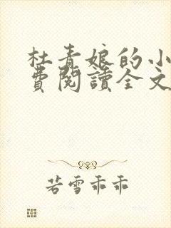 杜青娘的小说免费阅读全文