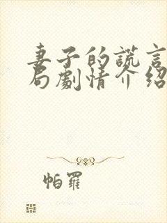 妻子的谎言大结局剧情介绍