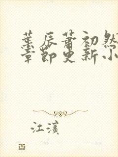 叶辰萧初然最新章节更新小说