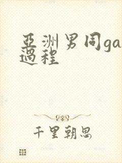 亚洲男同gay过程封面