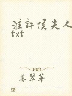 淮许侯夫人小说txt