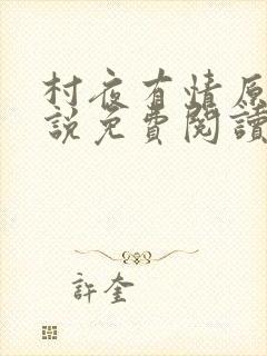 村夜有情原著小说免费阅读封面