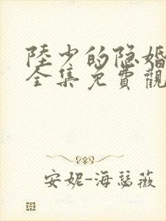 陆少的隐婚罪妻全集免费观看封面