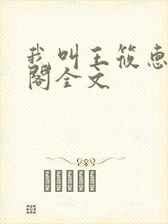 我叫王筱惠笔趣阁全文
