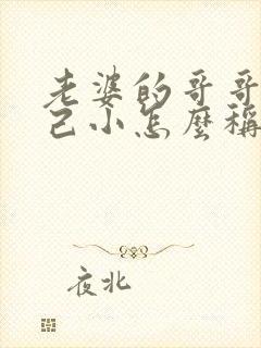 老婆的哥哥比自己小怎么称呼