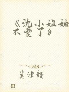 《沈小姐她真的不爱了》封面