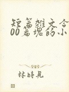 短篇杂文合集500篇块的小说