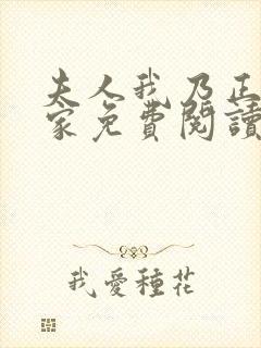 夫人我乃正经人家免费阅读小说全文