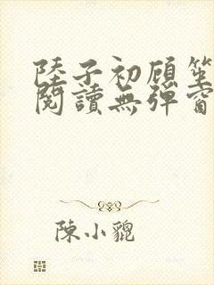 陆子初顾笙免费阅读无弹窗笔趣阁封面