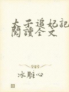 太子追妃记免费阅读全文