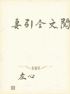 妻引全文阅读封面