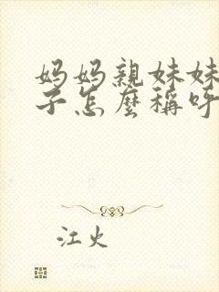 妈妈亲妹妹的儿子怎么称呼封面