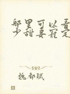 哪里可以看到司少甜妻宠定了完结版封面