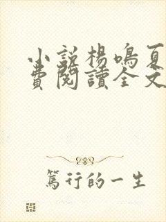 小说杨鸣夏阳免费阅读全文