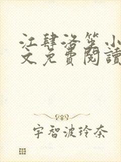 江肆洛笙小说全文免费阅读无弹窗