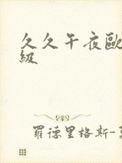 久久午夜欧美一级