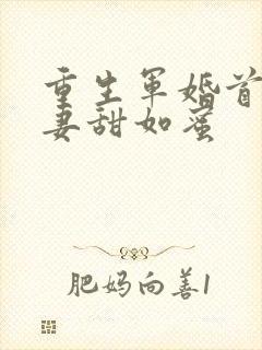 重生军婚首长宠妻甜如蜜